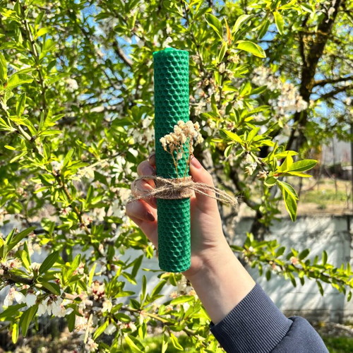 Handmade green candle new