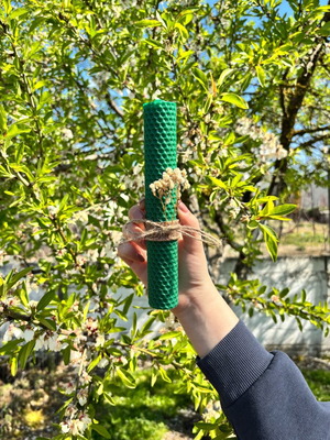 Handmade green candle new