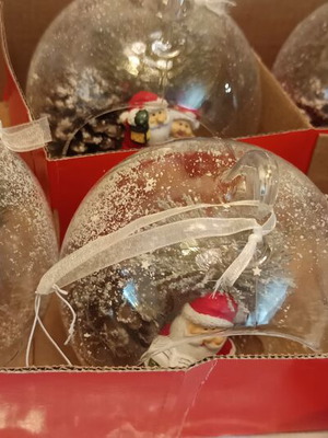 Set of 5 illuminated Christmas balls battery operated