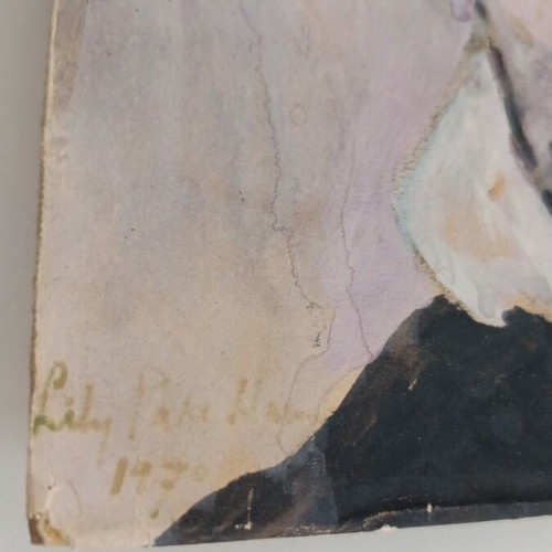 Portrait painting used, signed, without frame