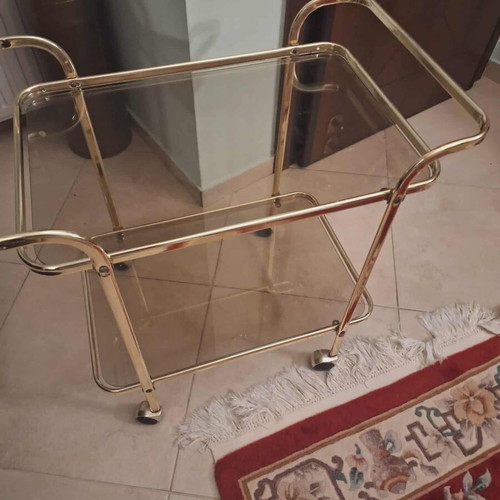 Brass bar trolley without glass