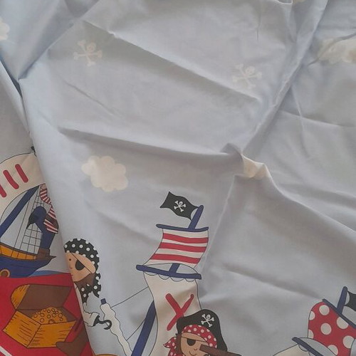 Children's Curtain with Pirate Theme like new, blue, 3×1.40 m