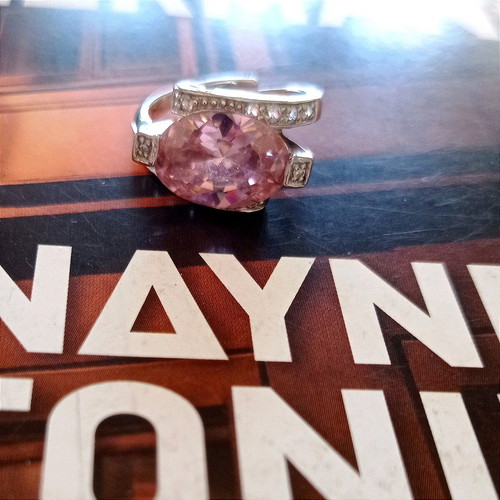 Galerie Tsangarakis silver 925 ring plated with pink zircon and white sapphires new
