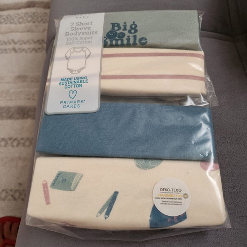Primark baby bodysuits new, 4 pieces, 0-3 months boy