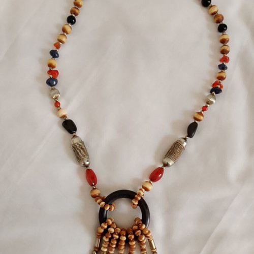 Handmade ethnic style necklace used, statement jewelry