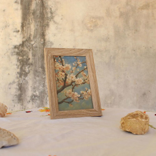 Almond Blossom Wall Decor with Wooden Frame 10x15 cm, new