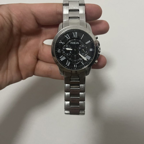 Fossil Grant Chronograph Watch FS4736, black dial, stainless steel