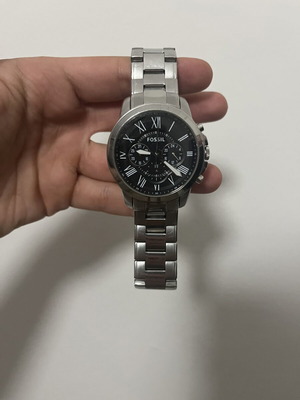 Fossil Grant Chronograph Watch FS4736, black dial, stainless steel