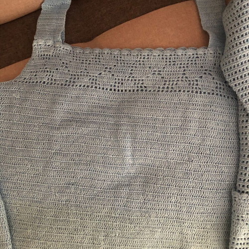Handmade knitted set new L blue