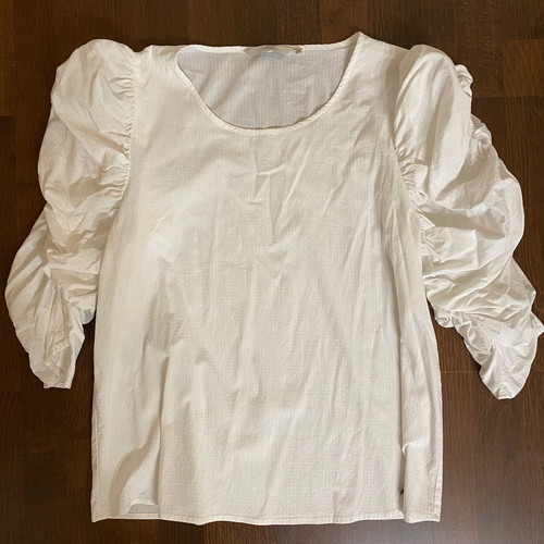 Numph white blouse XL with puff sleeve used