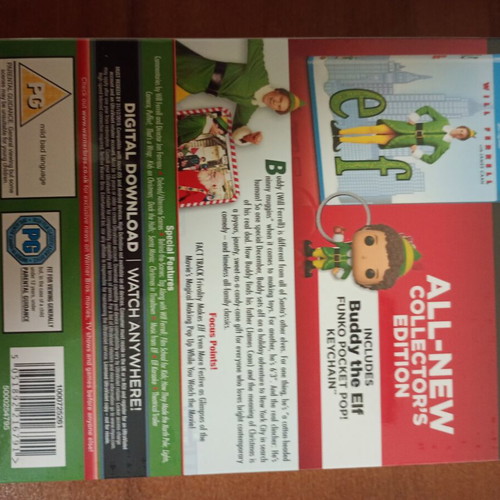 Will Ferrell Elf Limited Edition Blu-ray new with digital download and Funko keychain