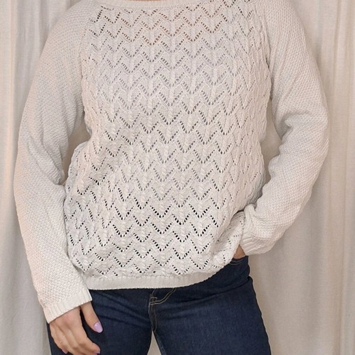 Stradivarius knitted white sweatshirt like new, size L