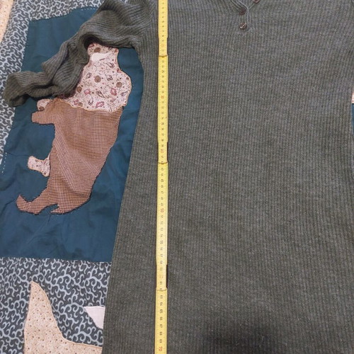Elastic khaki blouse dress, size S