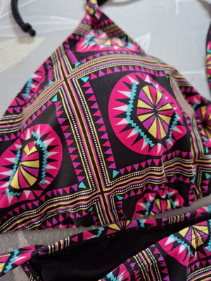 Bikini size 46 like new with modern tribal design multicolor