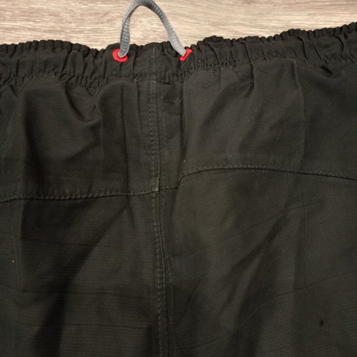 Nike Athletic Y2K Track Pants used, black with red swoosh logo