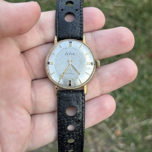 Nila Swiss Retro Watch 17 Jewels used, gold and silver