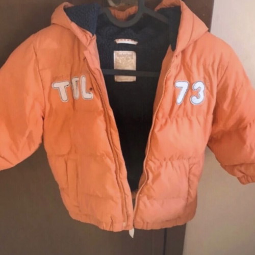 Timberland baby jacket for 18 months like new, orange with fleece lining