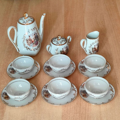 Yamaka Japanese Coffee Set Lithophane Geisha New