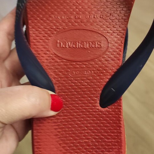 Havaianas flip flops used, size 39-40, blue and red