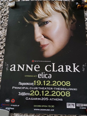 Anne Clark αφίσα promo 2008, καινούργιο