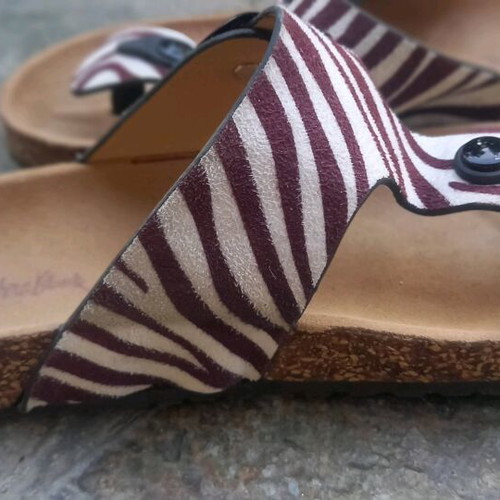 Slippers zebra suede like new, size 37
