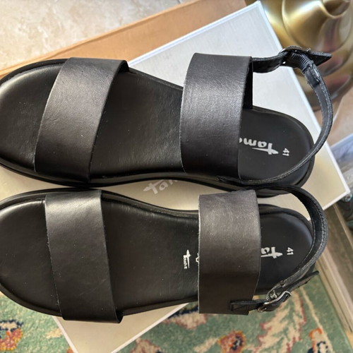 Tamaris leather sandals like new, black, size 41