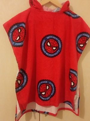 Marvel Spiderman hooded beach poncho towel for kids 6-9 years