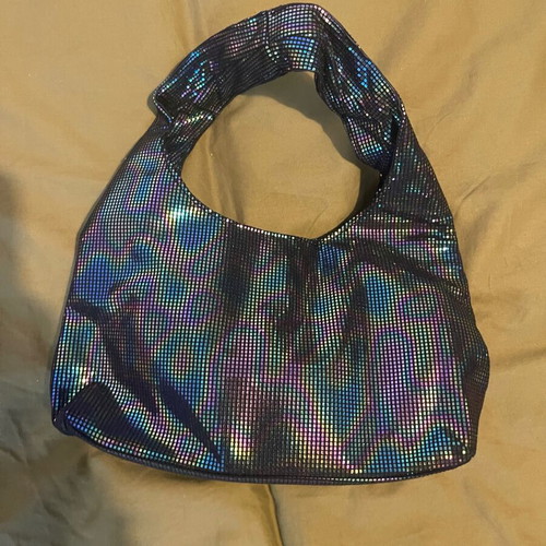 House of Holland Iridescent Holographic Tote Bag like new