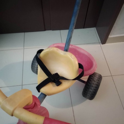 Tricycle for small child used with assist handle and basket