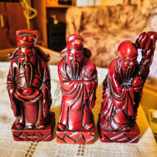 Vintage Alabaster Figurines Made in Taiwan, 13 cm Each