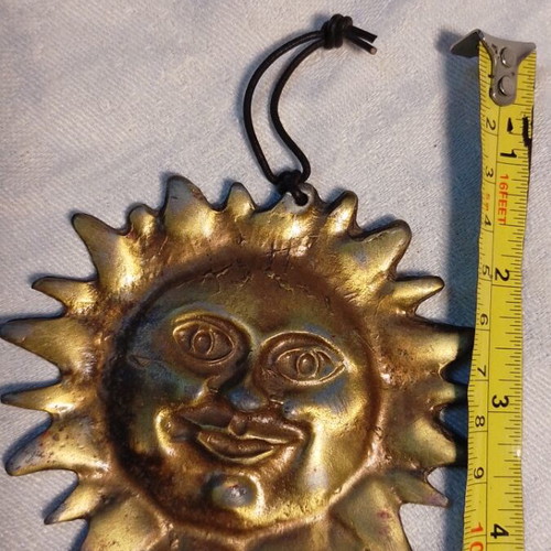 Sun wall decoration vintage metal used