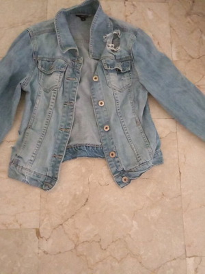 Denim jacket used with rips Tailyweil, size XS