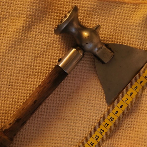 Vintage meat hammer and butcher's axe