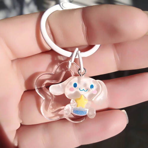 Sanrio Cinnamoroll Handmade Keychain with Lomo Card, White, New