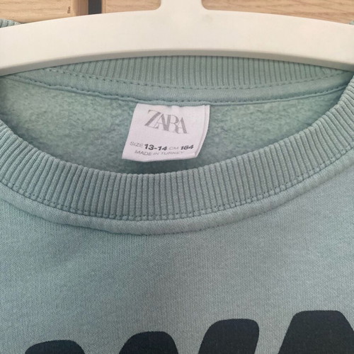 Zara sweatshirt for girls age 13 turquoise like new