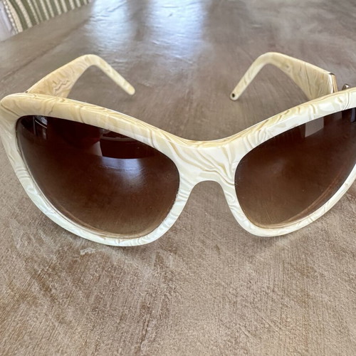 A.Kjaerbede glasses like new beige-gold with acetate and metal details
