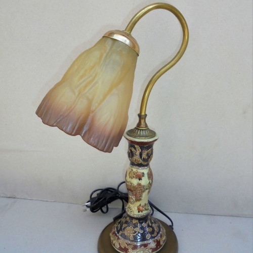 Satsuma table lamp with checked wiring