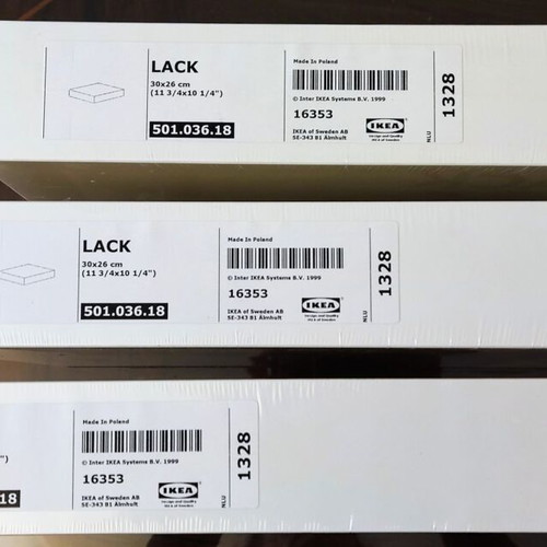 IKEA LACK wall shelves set of 3 new sealed white 30x26 cm