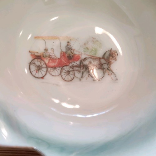 Serving bowls used, pack of 6, porcelain flower-shaped from Japan