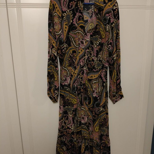 Zara long autumn dress size M like new, multicolor and black