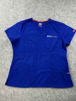 Dickies Scrub Top Blue XL women's used medical garment