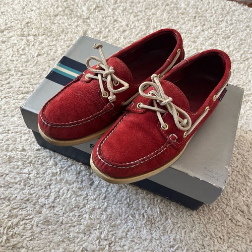 Sebago dockside red suede moccasins used, size 41