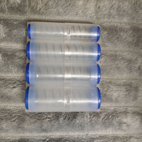 Coin holder used, 8-slot blue transparent plastic