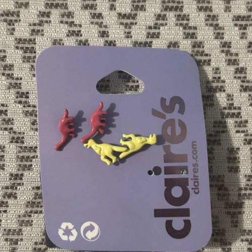 Claire's Dinosaur Earrings new, multicolored