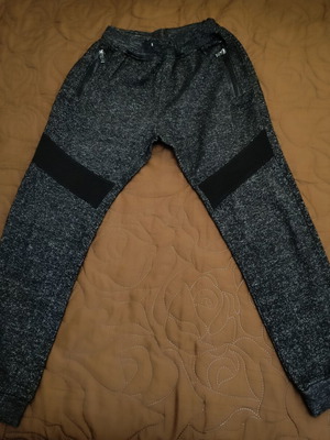Unisex jumpsuit used, thick fabric, size L, black and gray
