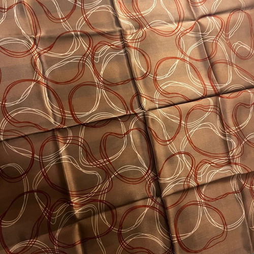 Silk scarf new, beige and blue