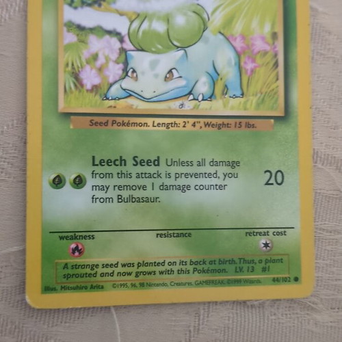 Pokemon card Bulbasaur used