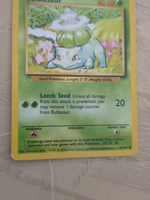 Κάρτα Pokemon Bulbasaur μεταχειρισμένη