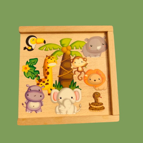 Educational wooden toy set used, 6 pieces for kids