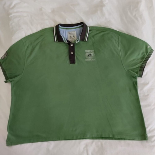 Polo men's short-sleeve cotton shirt 7XL like new, green
